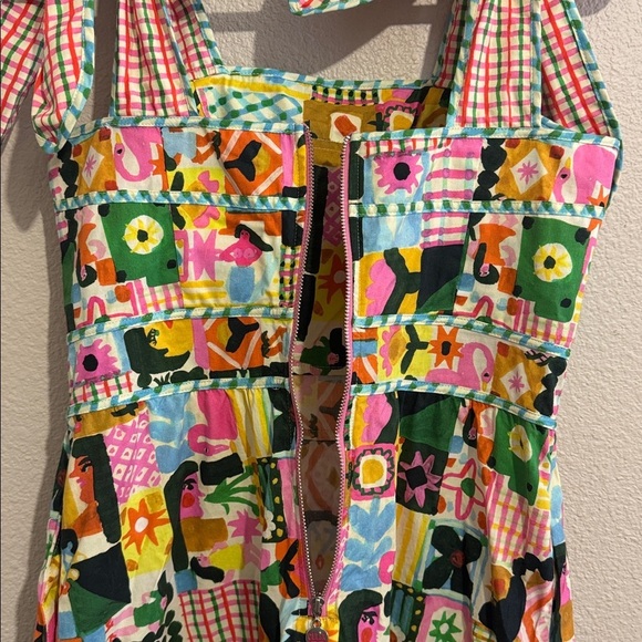 CeliaB Colorful Patchwork Tiered Midi Dress Sundress with Pockets and Fun Print - Picture 8 of 11